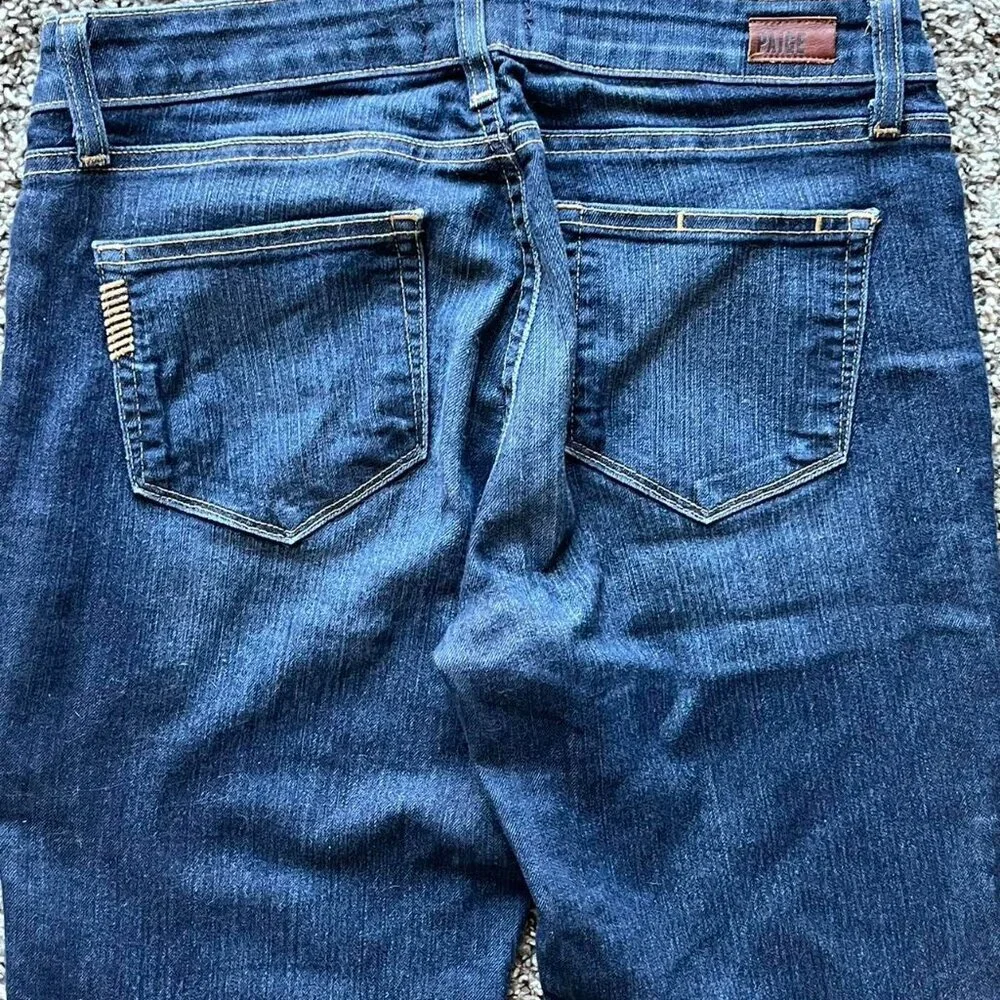 Y2K Paige Blue Bootcut Dark Wash Grunge Jeans Womens 28 Denim Streetwear Punk - Picture 7 of 7